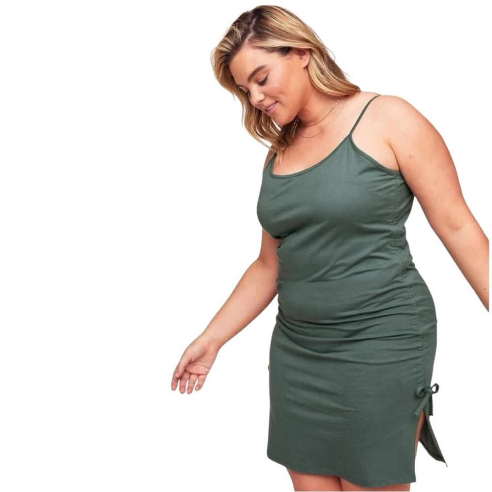 Adore Me Gina Green Tie-Back Mini Lounge Dress – Size 1X